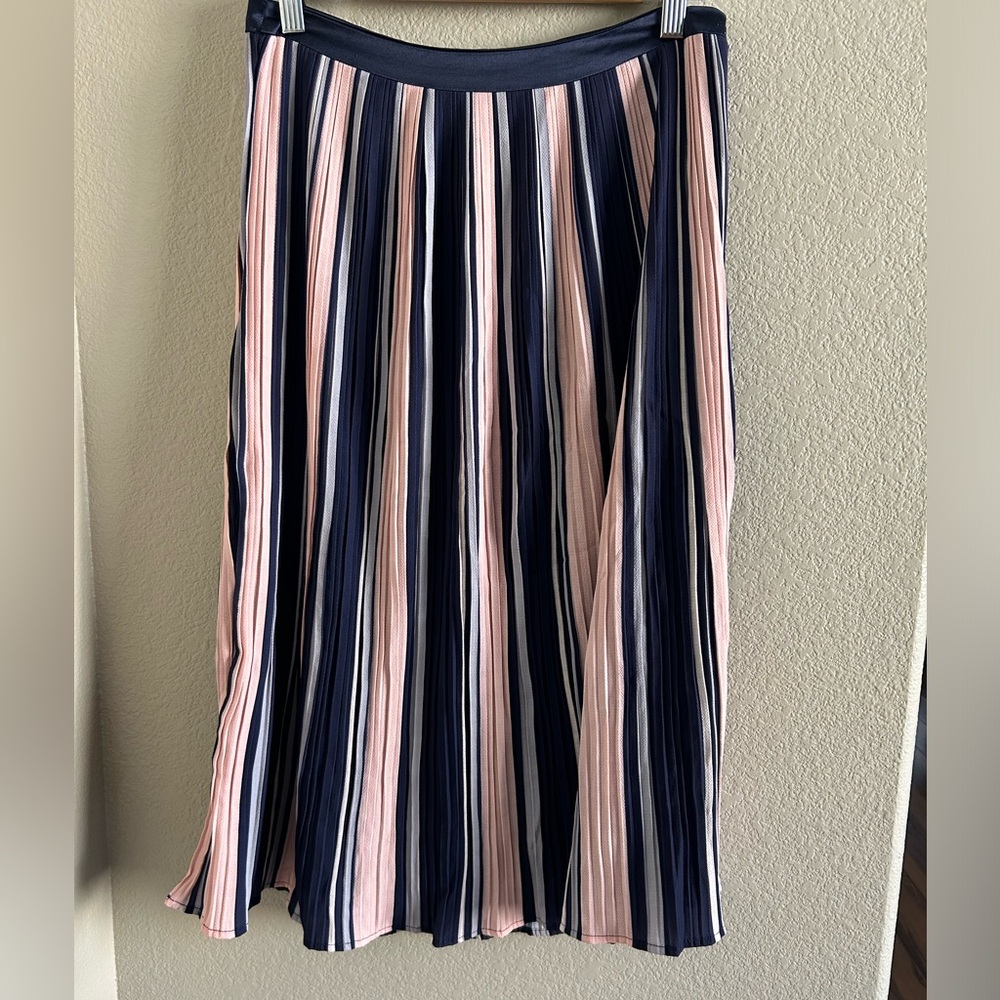 Alpha & Omega Striped Pleated Skirt